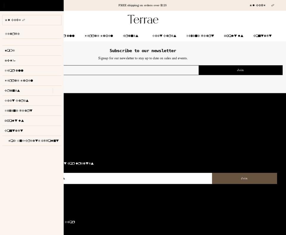 terraeshop.com shopify website screenshot