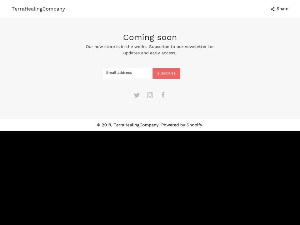 terrahealingcompany.com shopify website screenshot