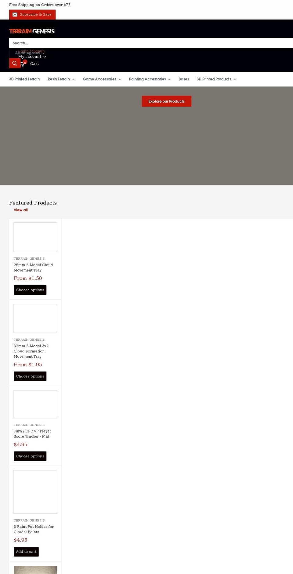 terraingenesis.com shopify website screenshot