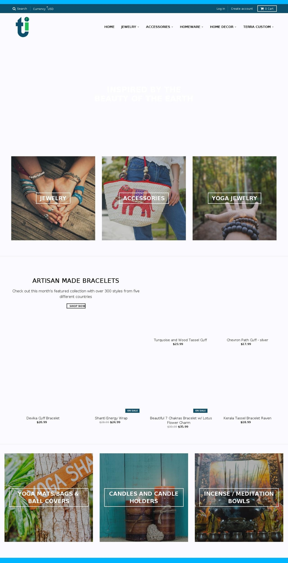terrainspired.com shopify website screenshot
