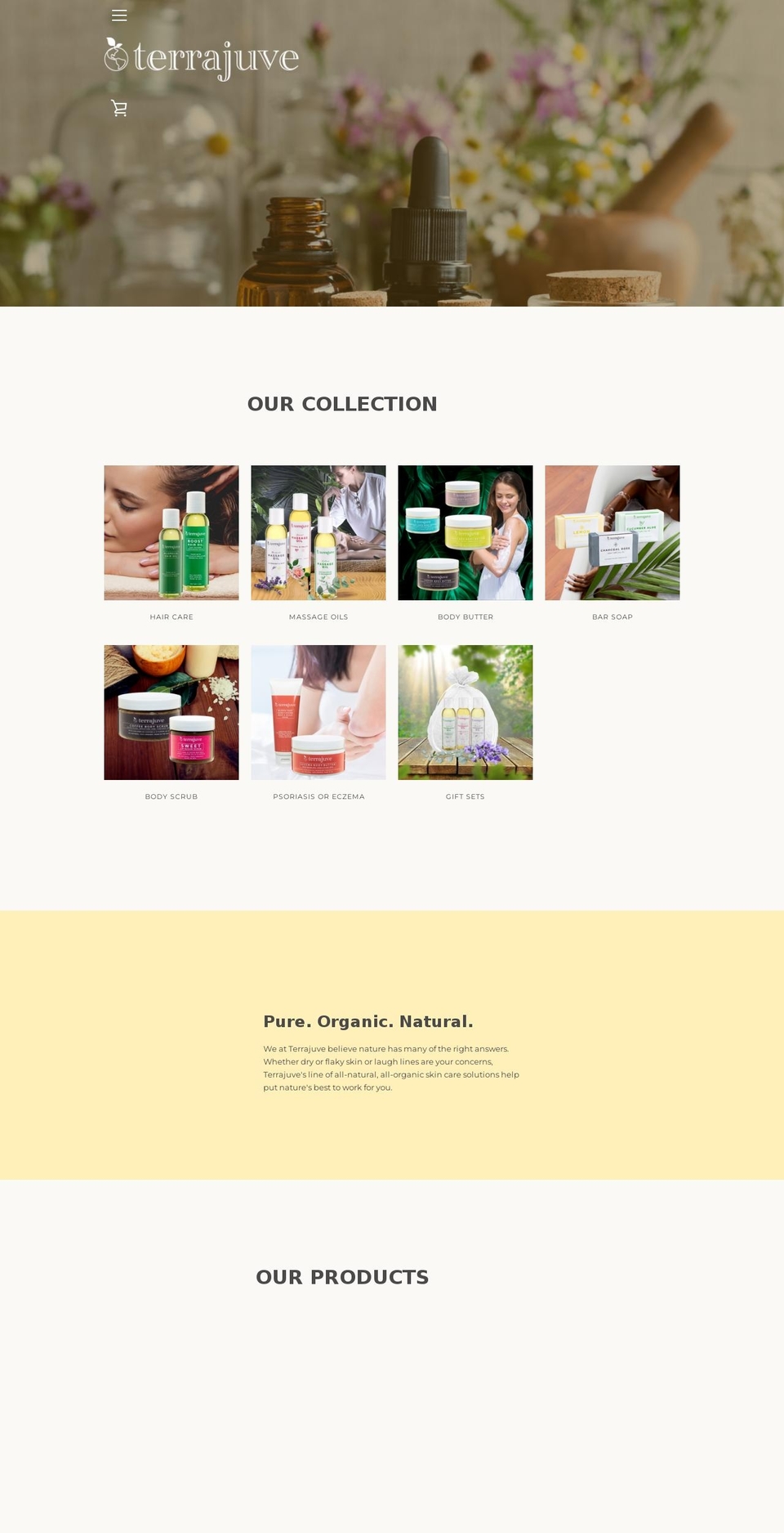 terrajuve.com shopify website screenshot