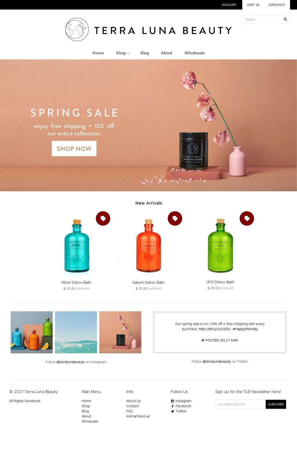 terralunabeauty.com shopify website screenshot