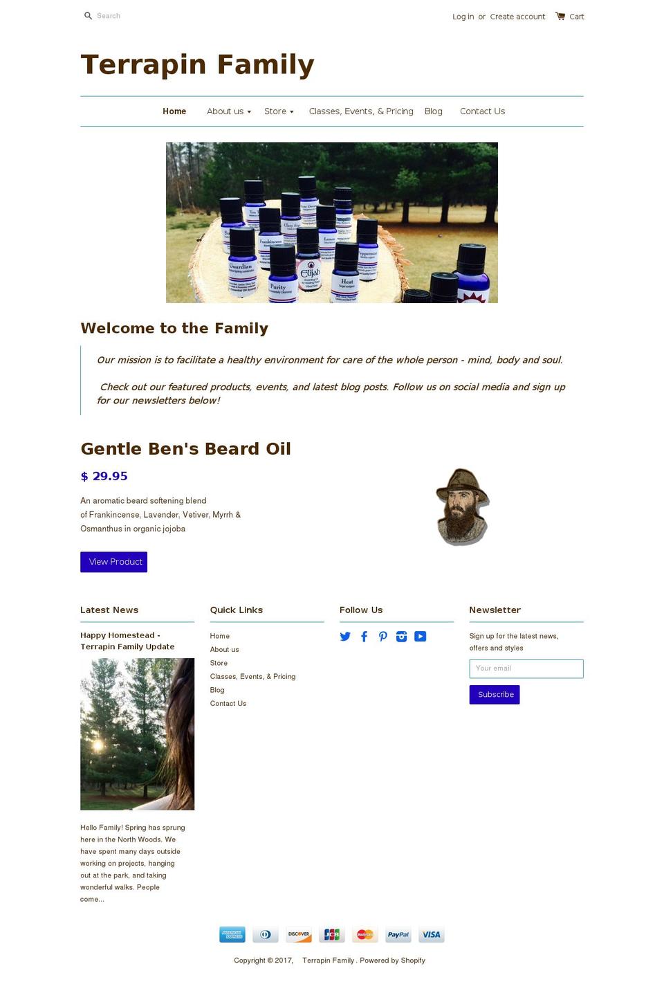 terrapinfamily.com shopify website screenshot