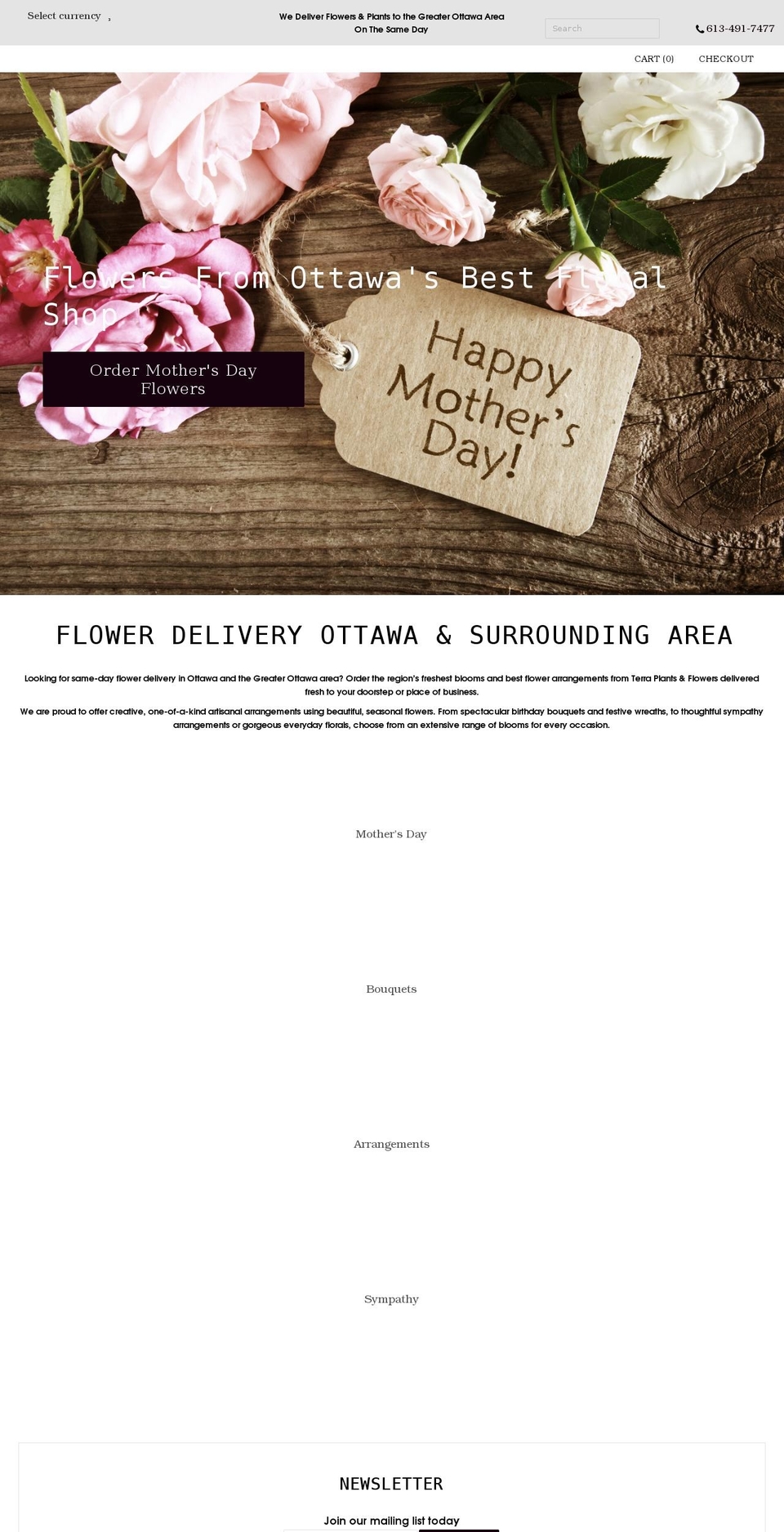 terraplantsandflowers.ca shopify website screenshot