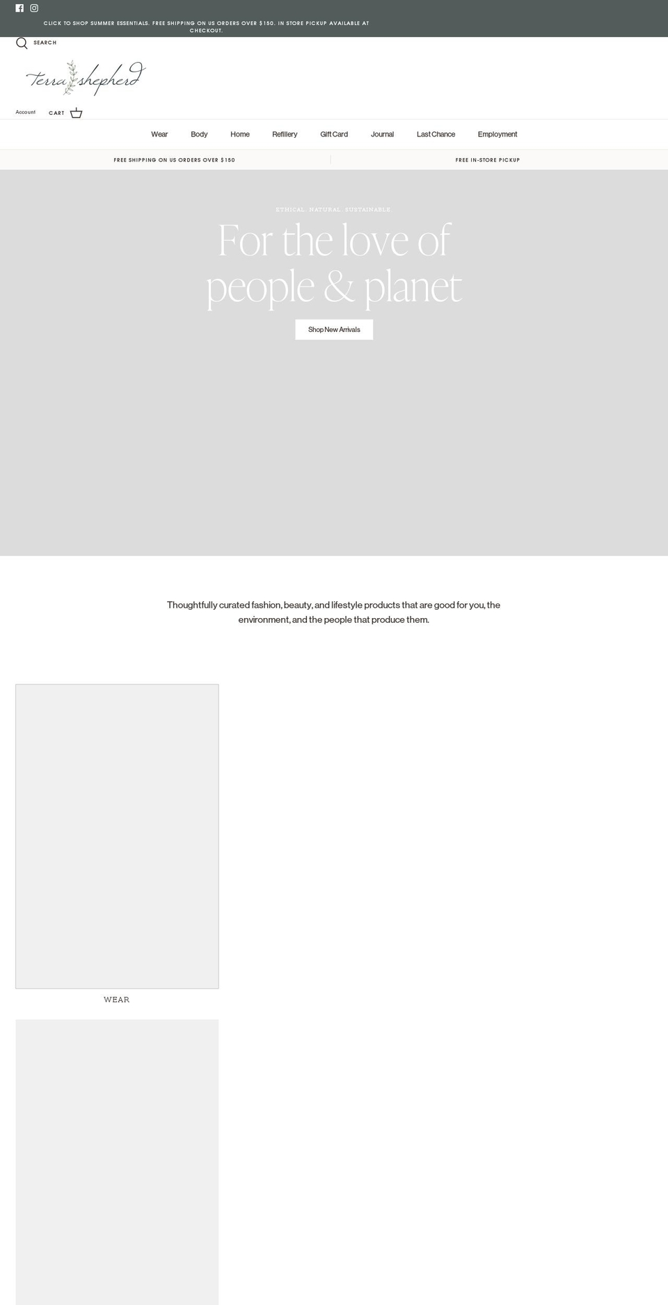 terrashepherd.com shopify website screenshot