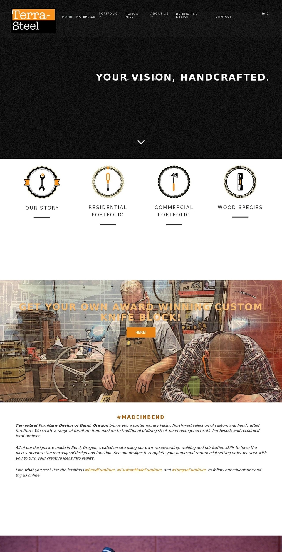 terrasteeldesign.com shopify website screenshot