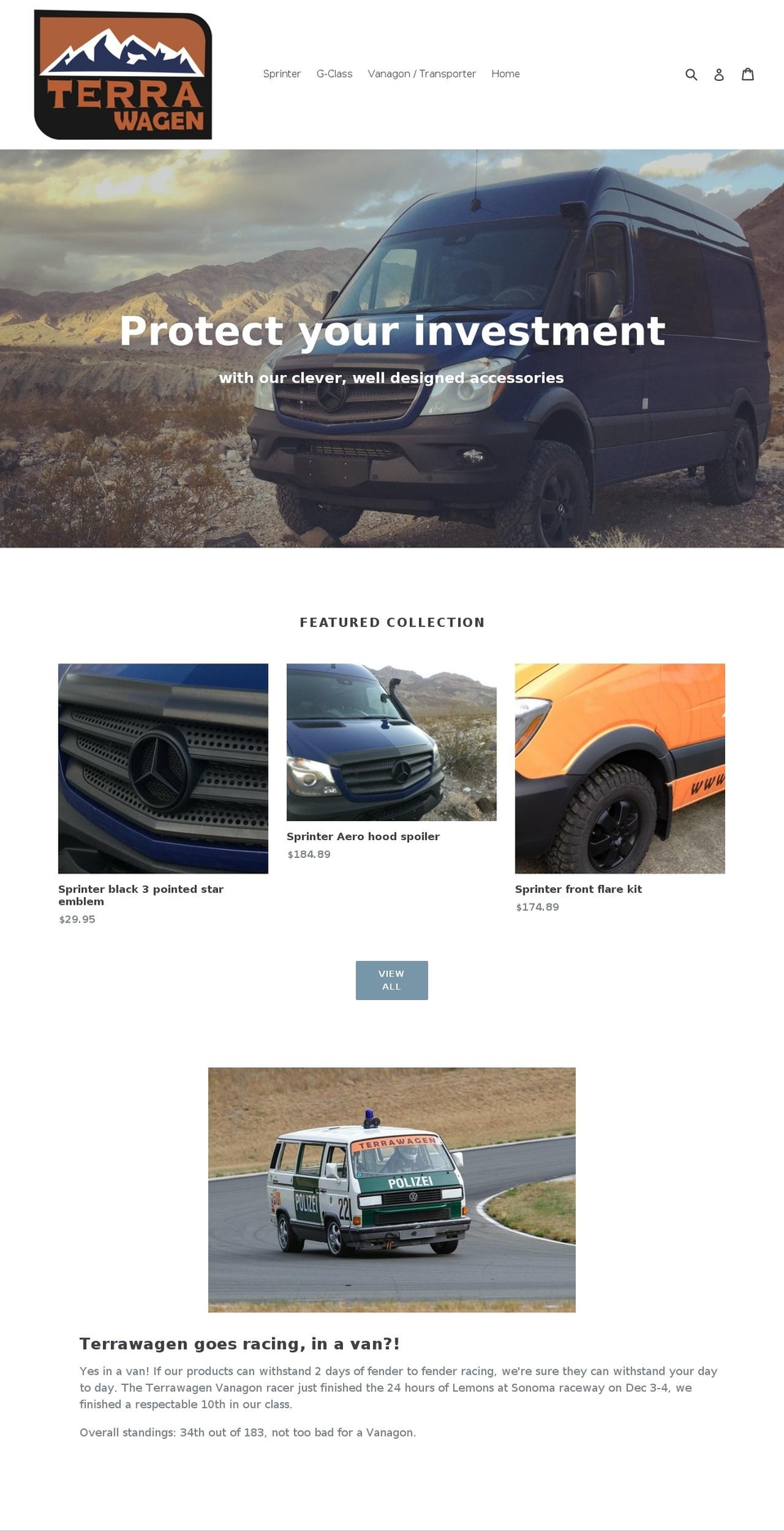 terrawagen.com shopify website screenshot