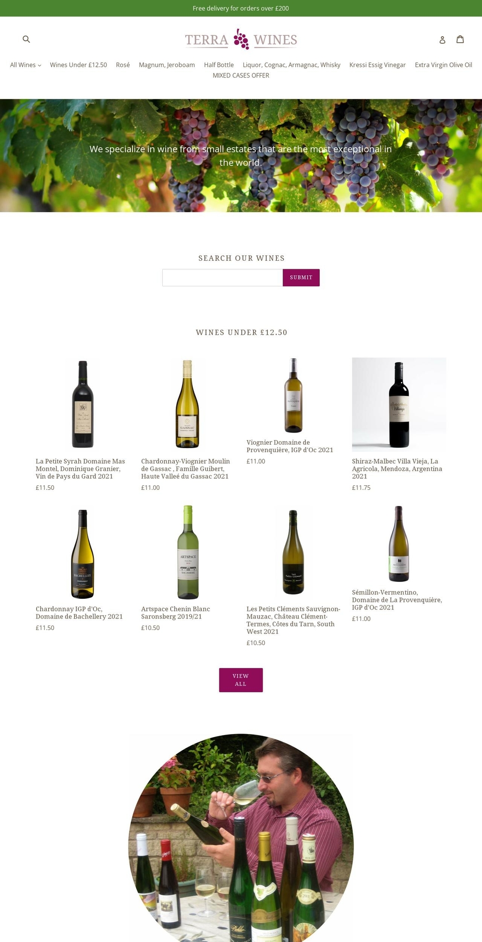 terrawines.co.uk shopify website screenshot
