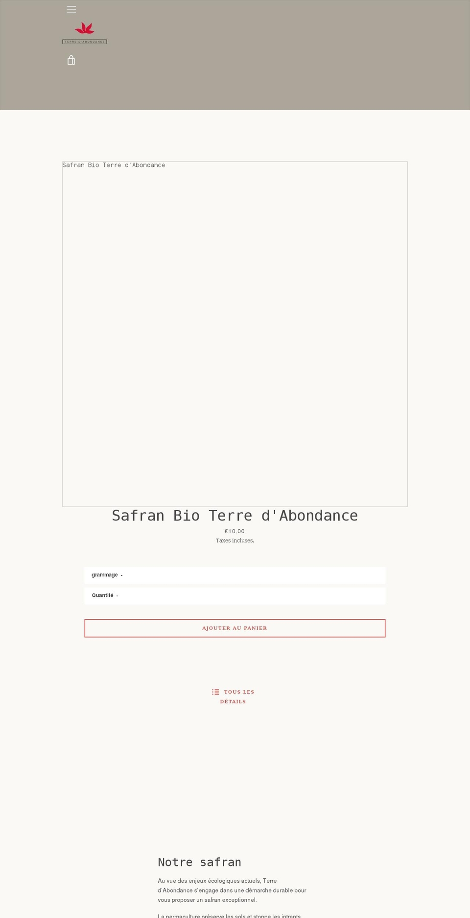 terre-abondance.com shopify website screenshot