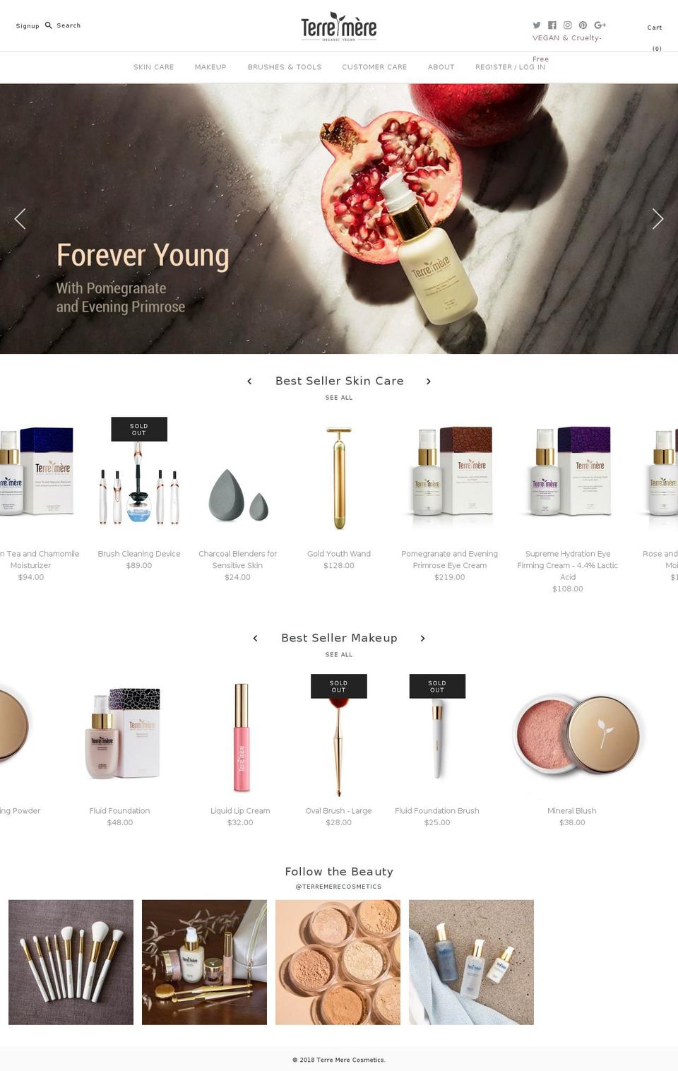 terremereorganicvegan.com — Shopify storefront screenshot