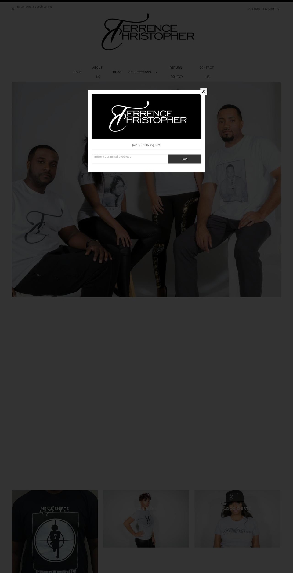 terrencechristopher.com shopify website screenshot