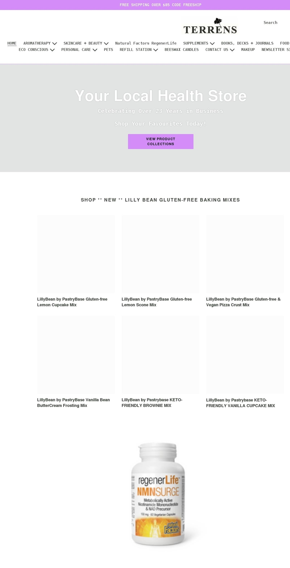 terrenswellnesscentre.ca shopify website screenshot
