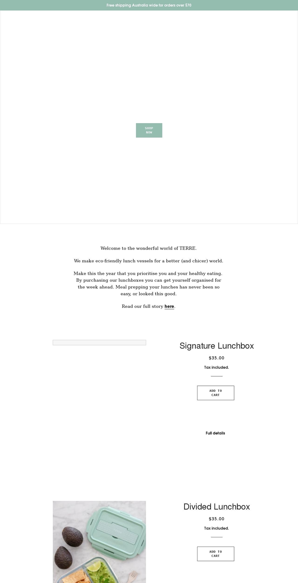 terrestore.com shopify website screenshot