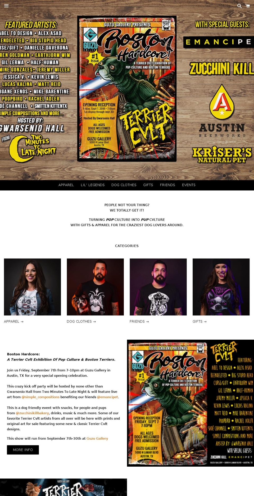 terriercult.com shopify website screenshot