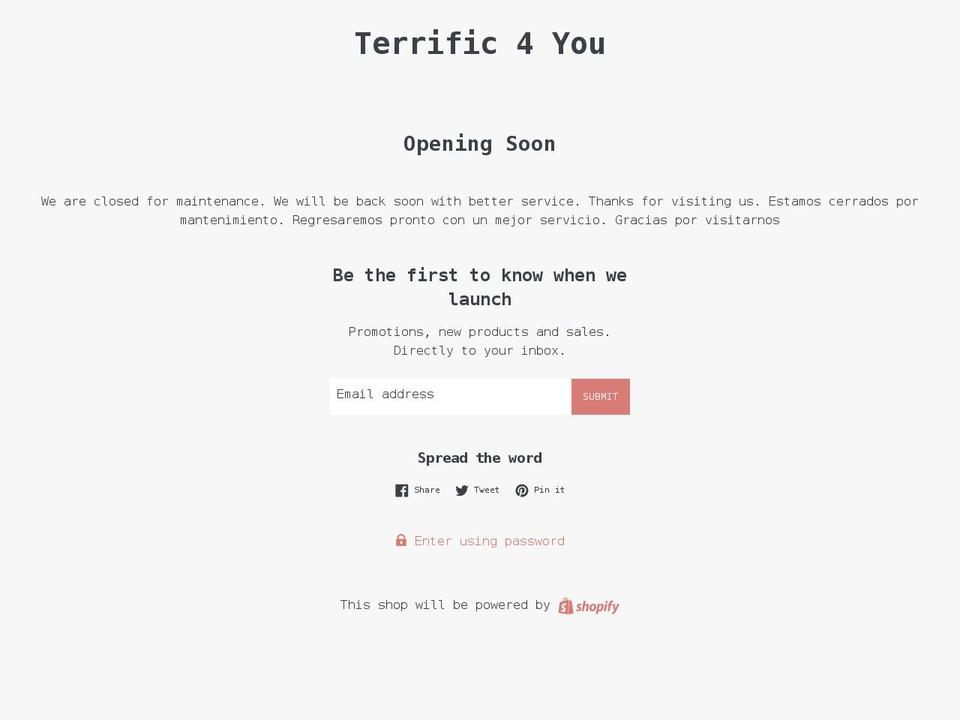 terrific4you.com — Shopify storefront screenshot