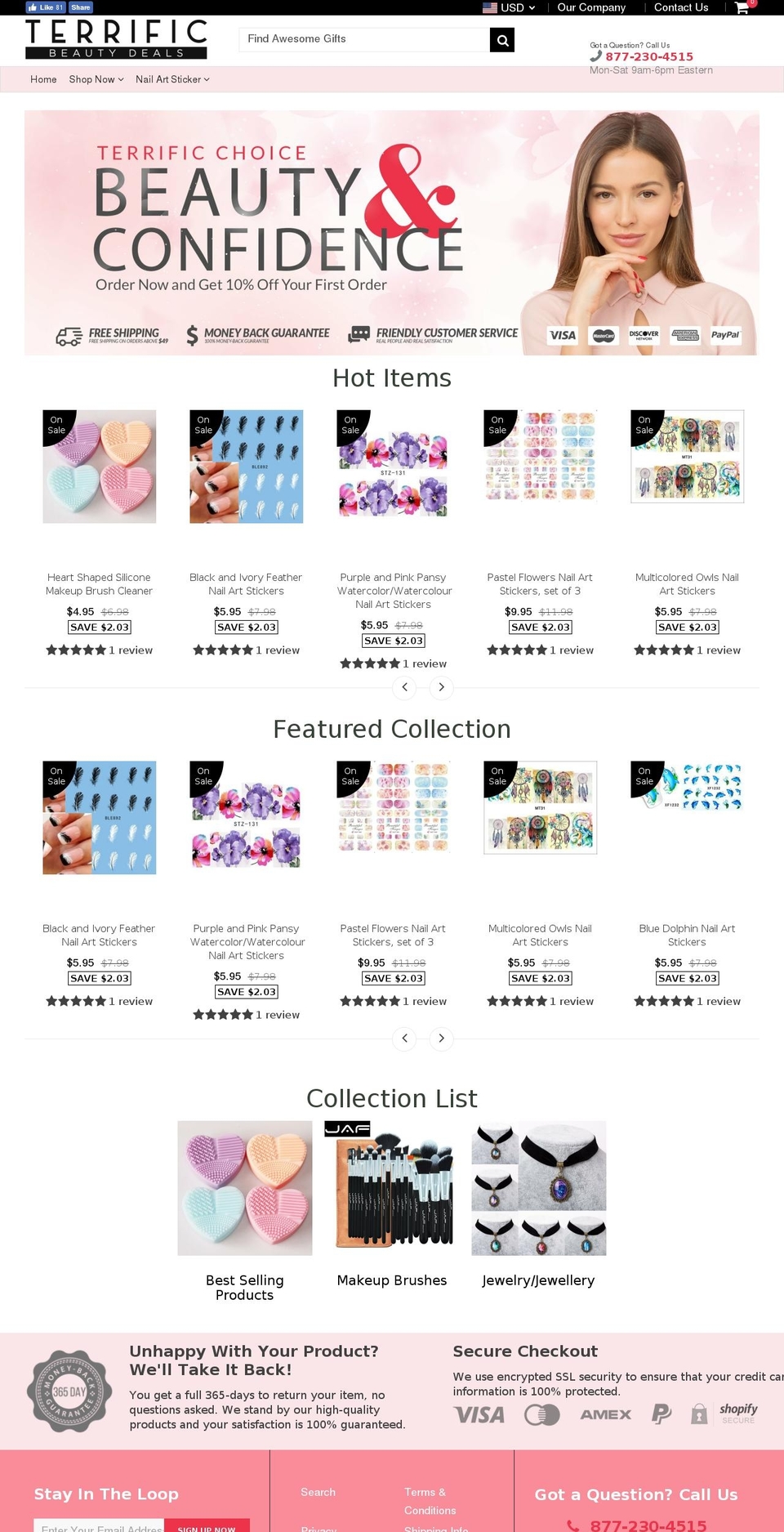 terrificbeautydeals.com — Shopify storefront screenshot