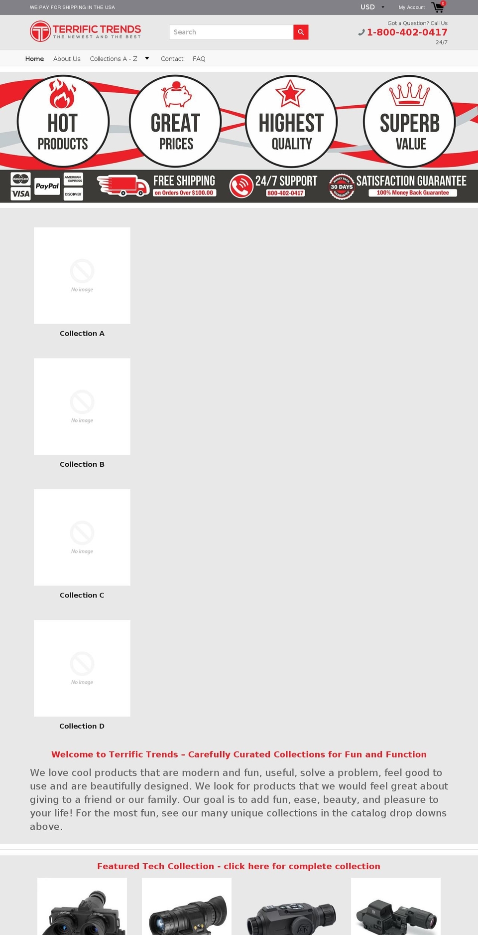 terrifictrends.com — Shopify storefront screenshot