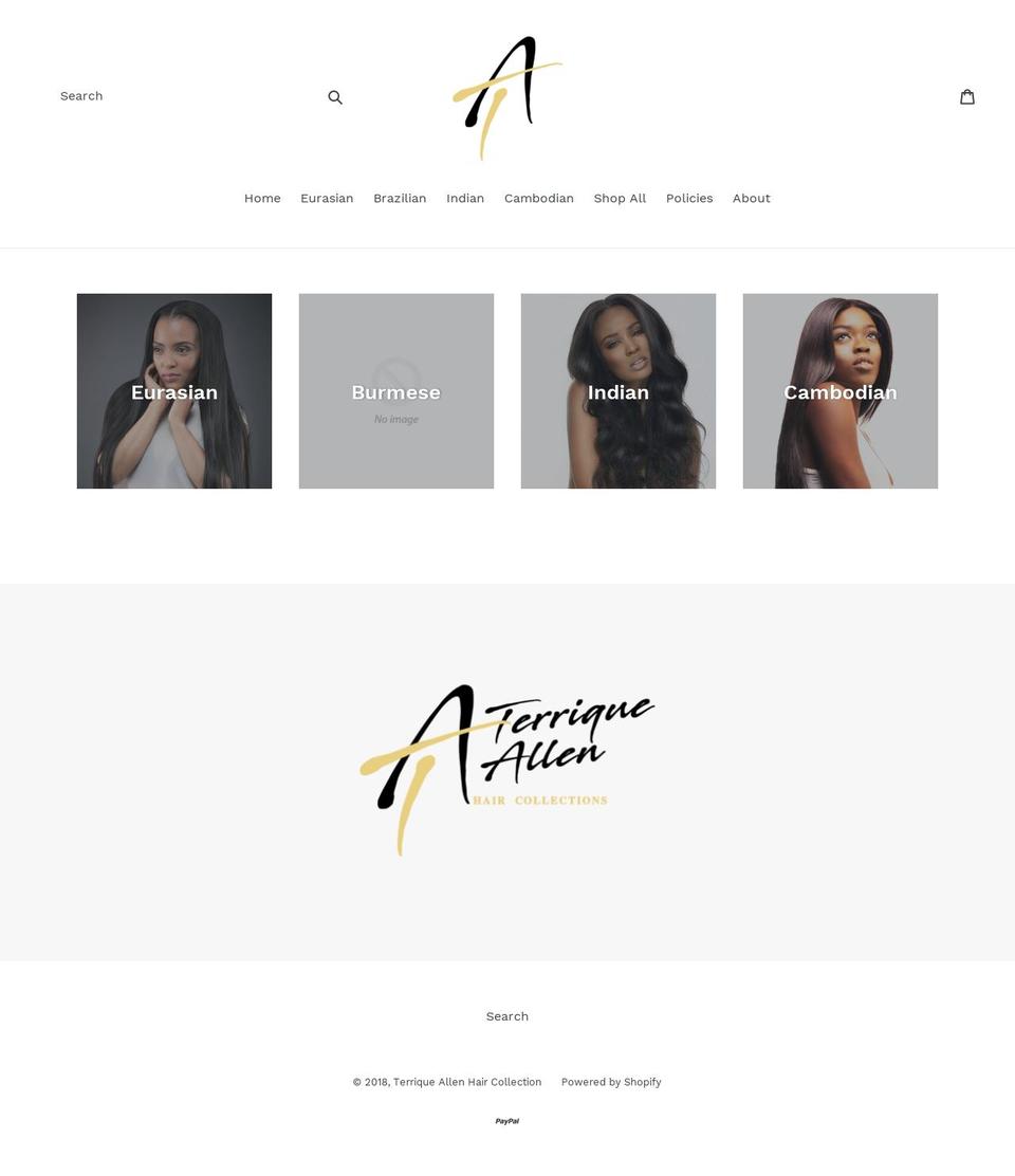 terriqueallen.com — Shopify storefront screenshot