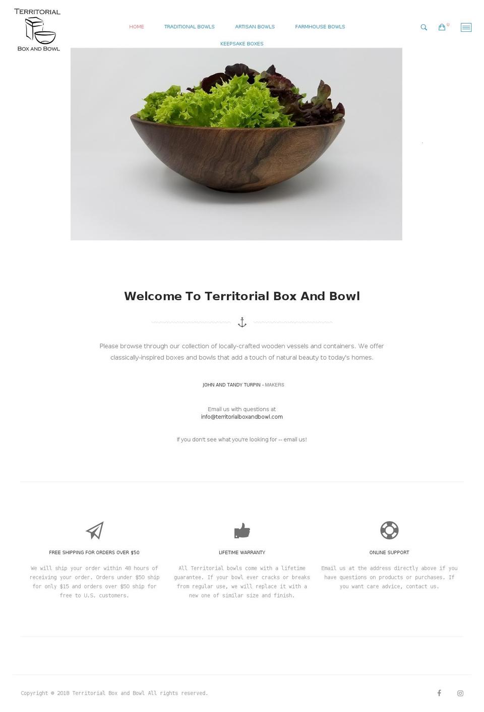 territorialboxandbowl.com — Shopify storefront screenshot
