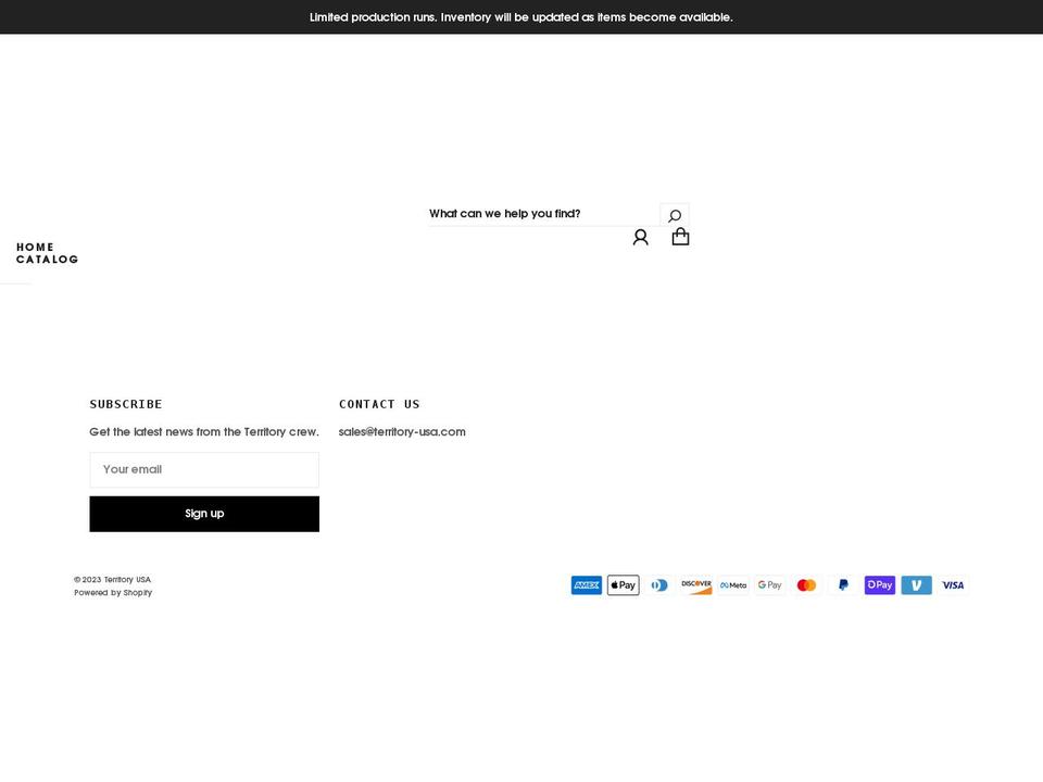 territory-usa.com shopify website screenshot