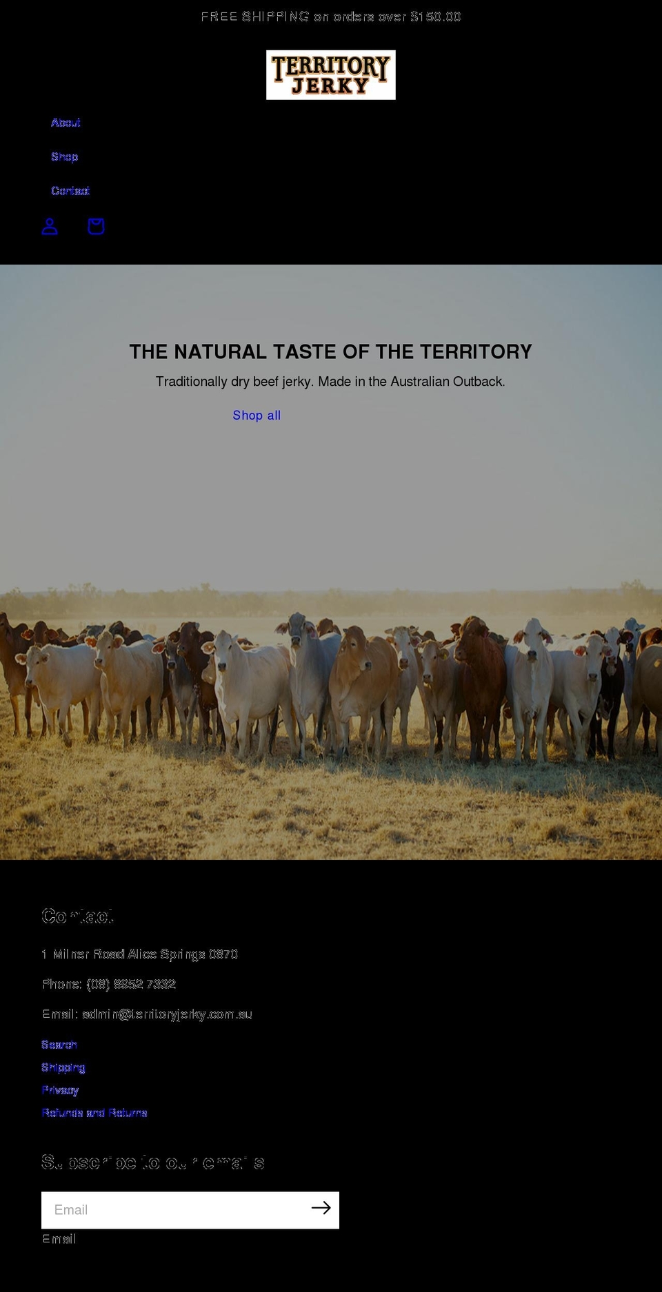 territoryjerky.com.au shopify website screenshot
