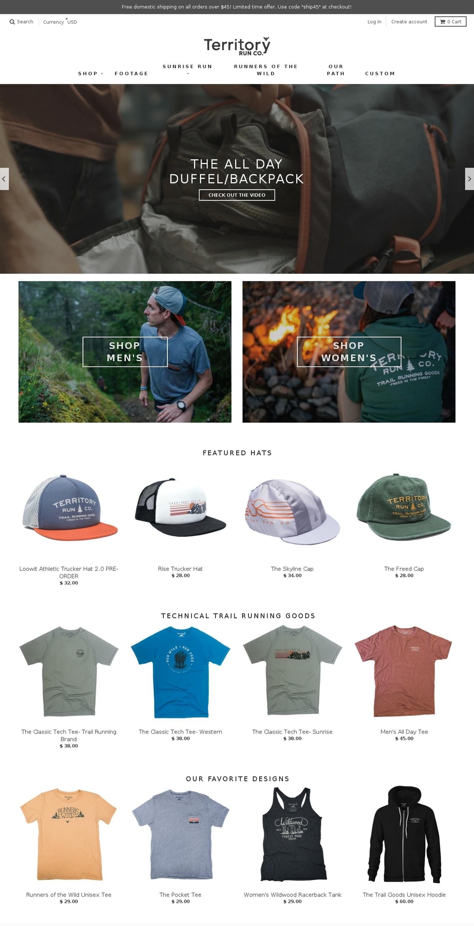 territoryrunco.com — Shopify storefront screenshot
