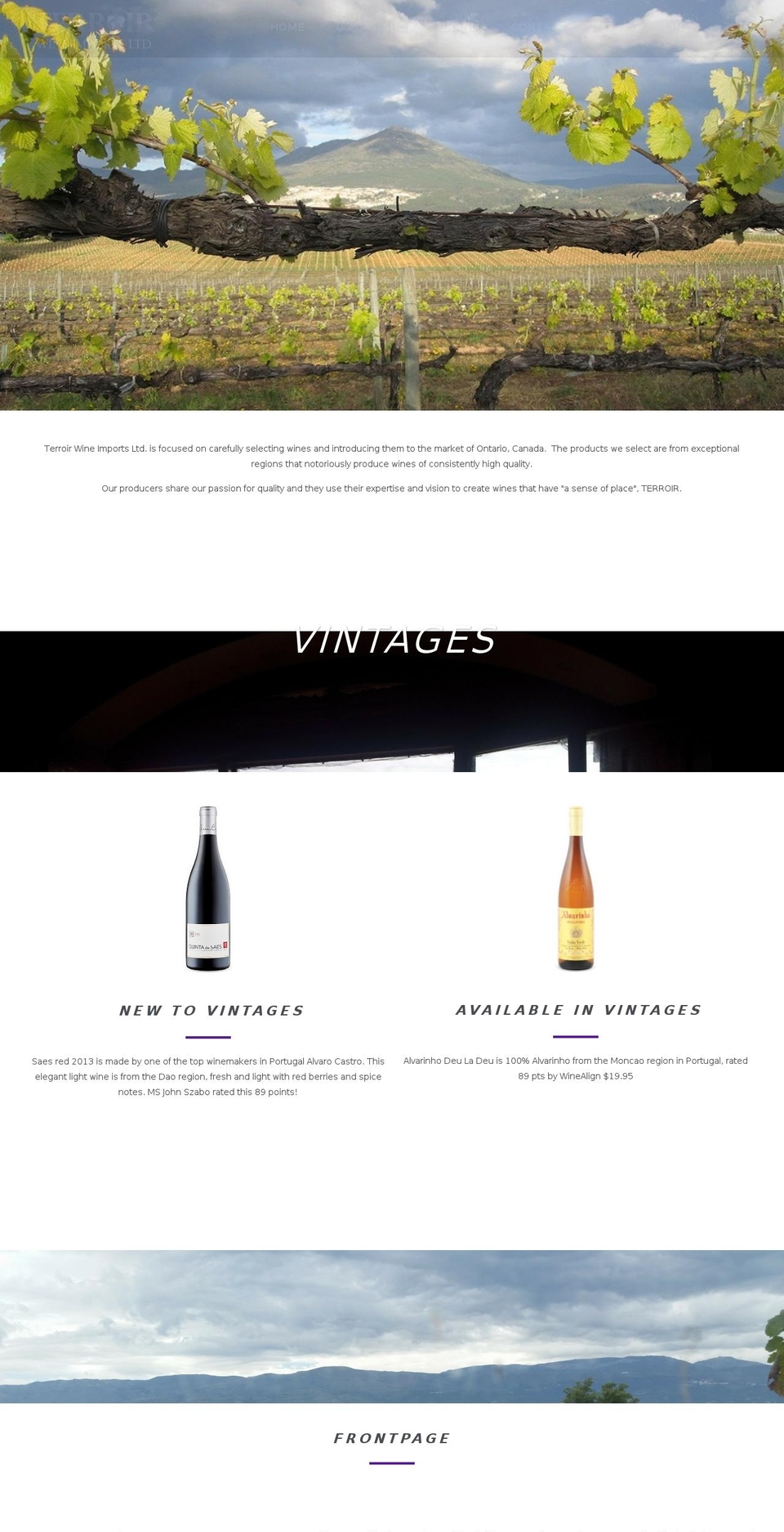 terroirwineshop.com shopify website screenshot