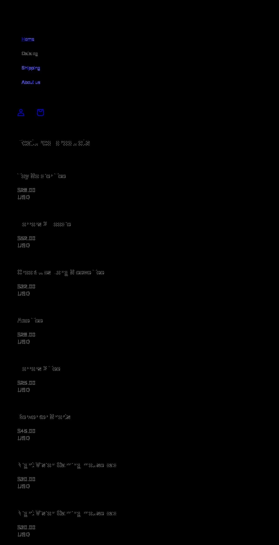 terrortalesclothing.com shopify website screenshot