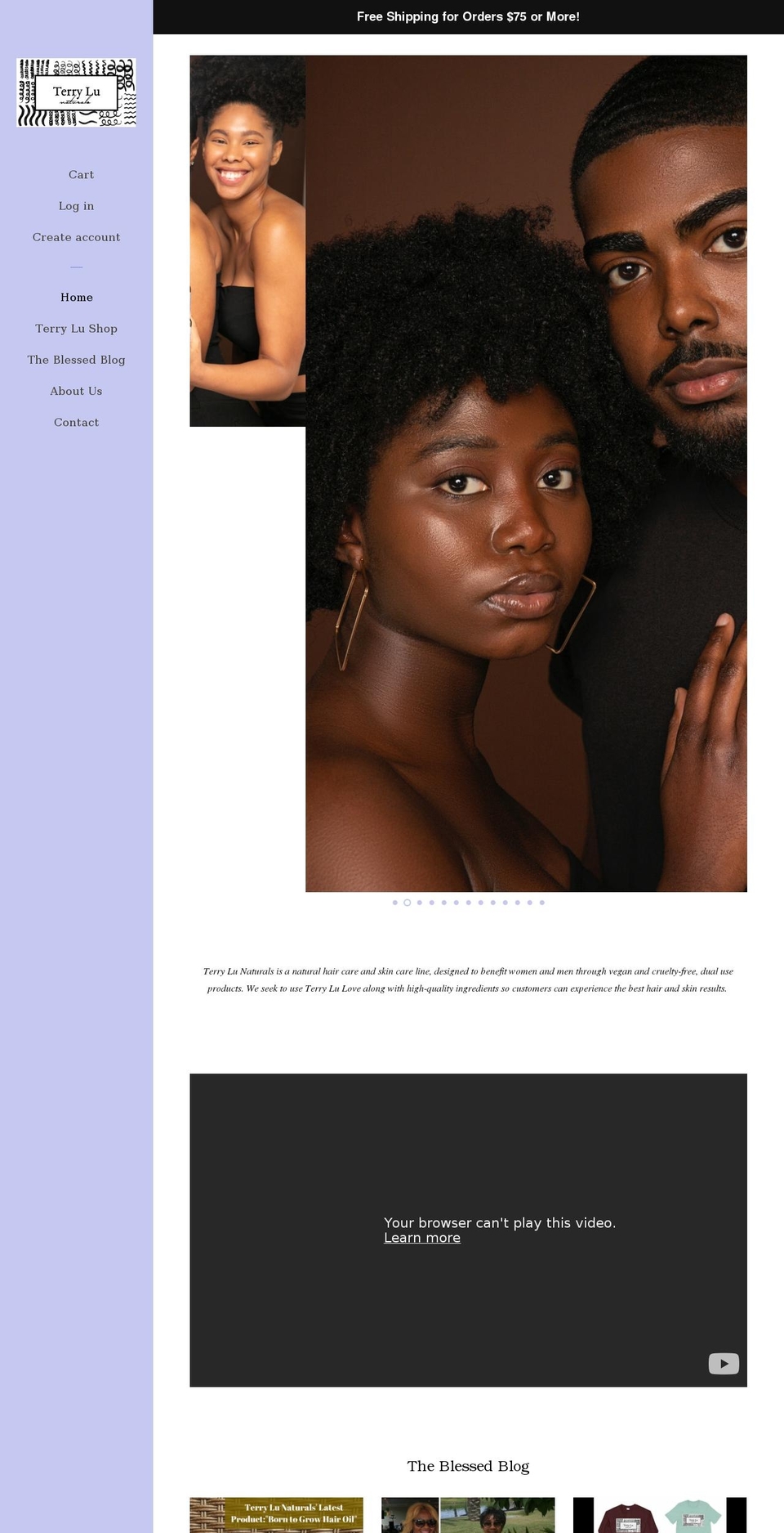 terrylunaturals.com shopify website screenshot
