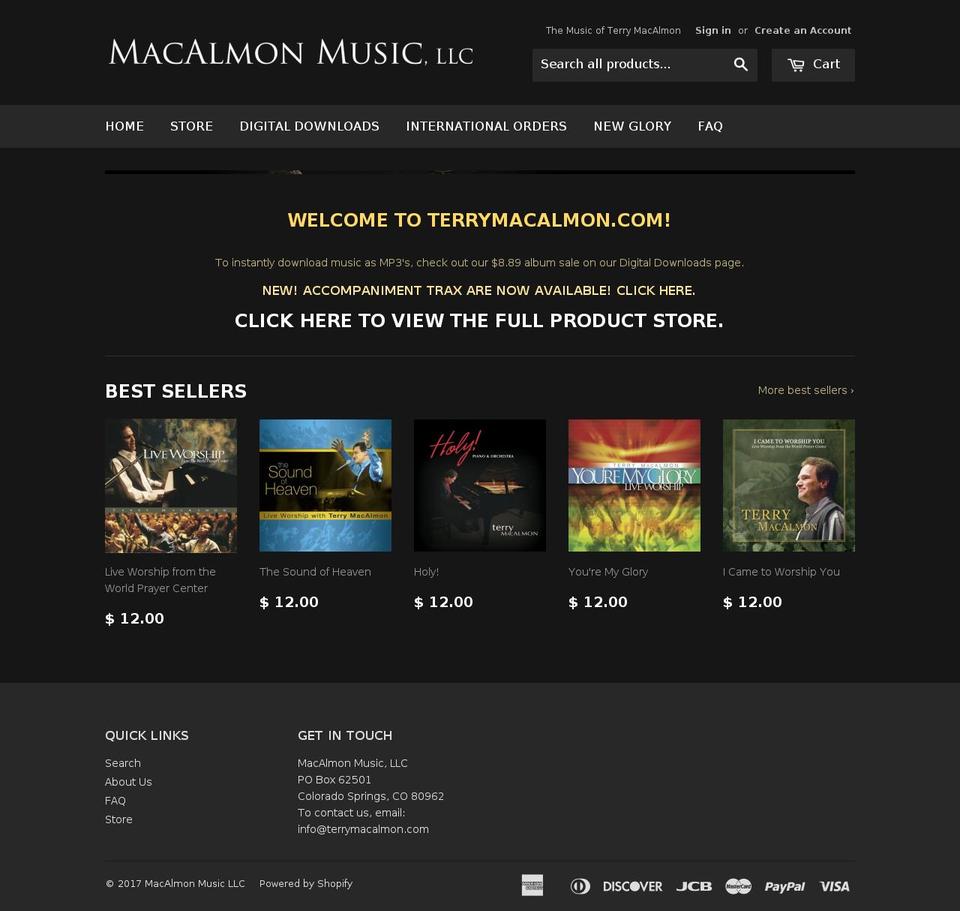 terrymacalmon.com shopify website screenshot