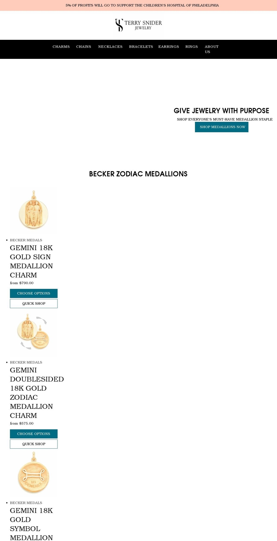 terrysniderjewelry.com shopify website screenshot