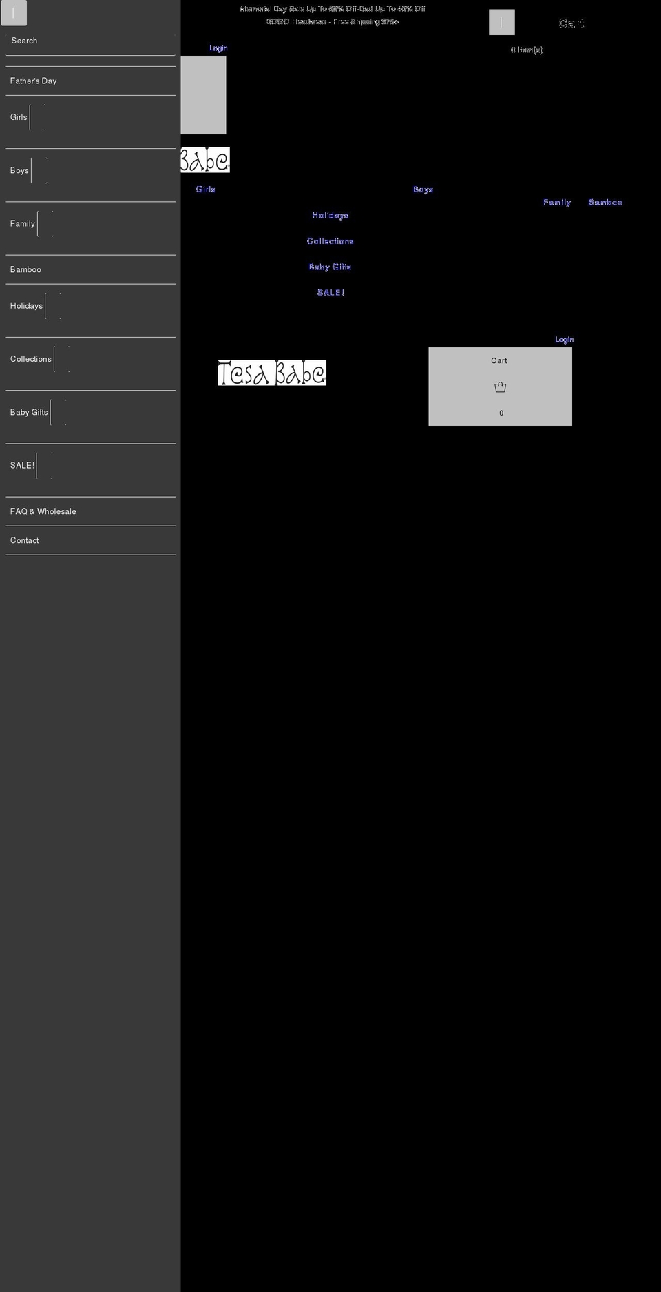 tesababe.com shopify website screenshot