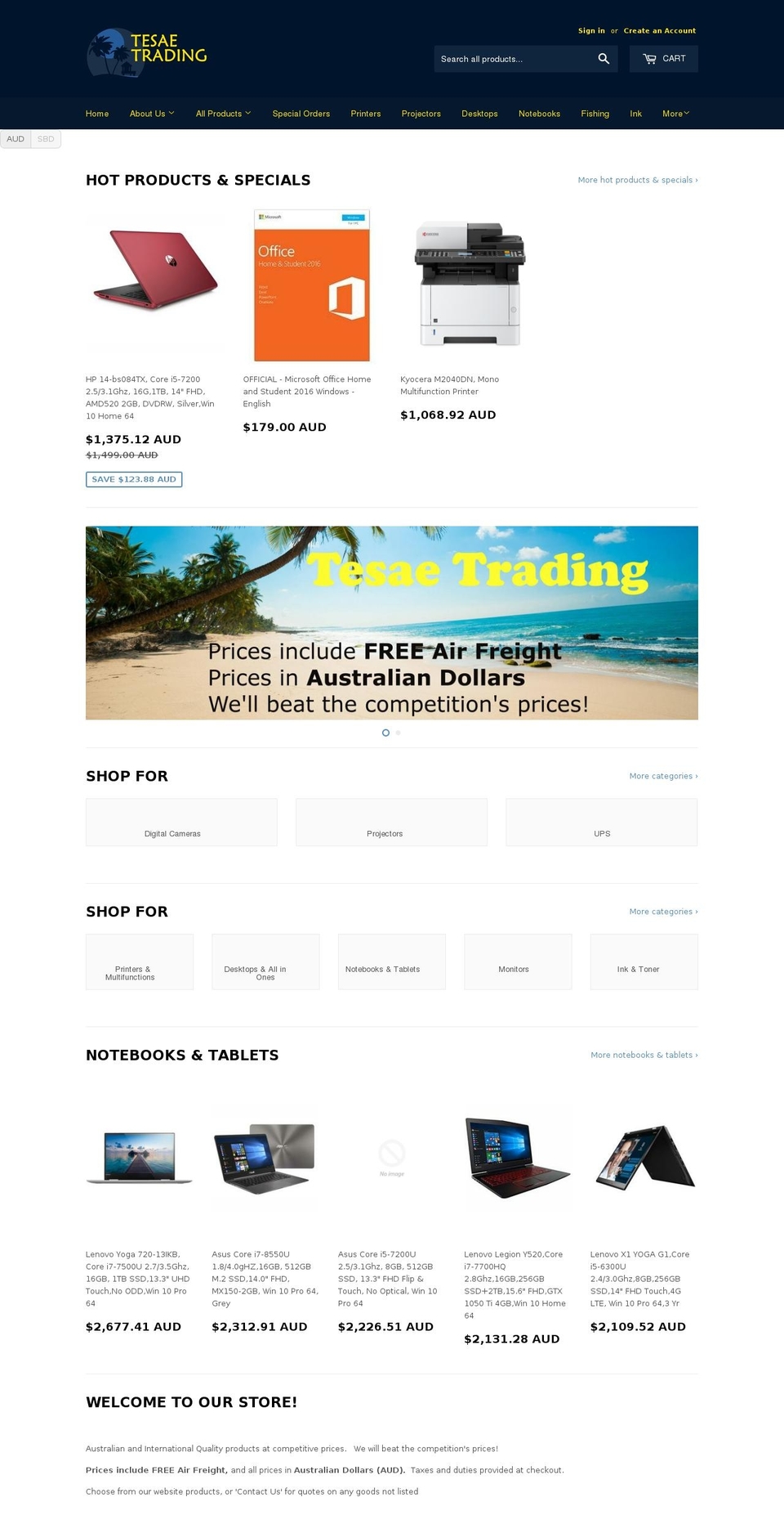 tesaetrading.tv shopify website screenshot