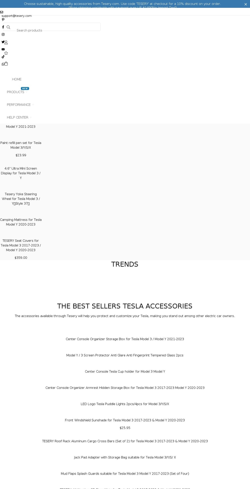 tesery.com shopify website screenshot