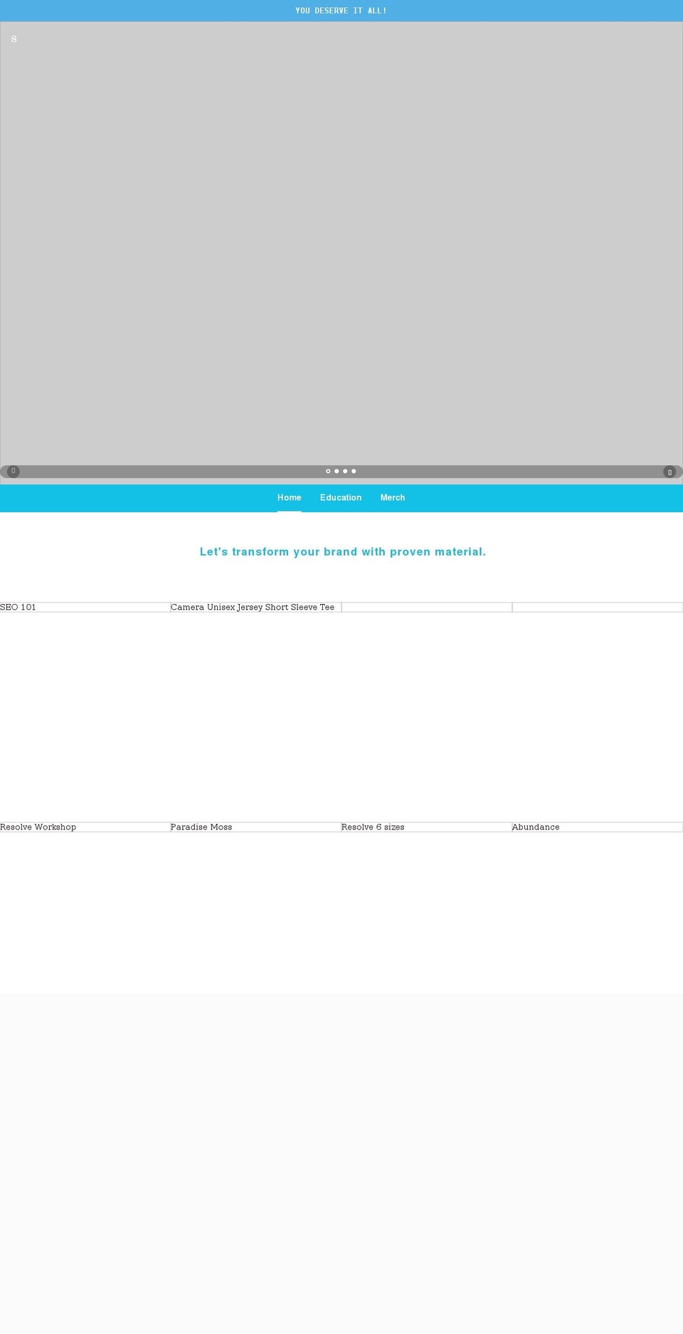 teshorn-jackson.myshopify.com shopify website screenshot
