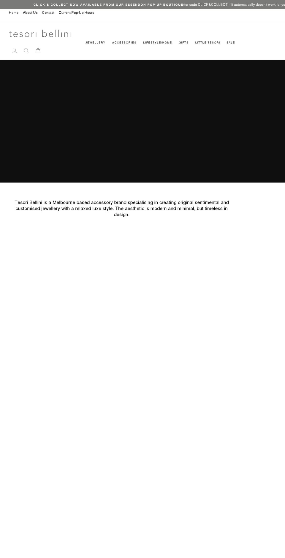 tesori-bellini.com.au shopify website screenshot