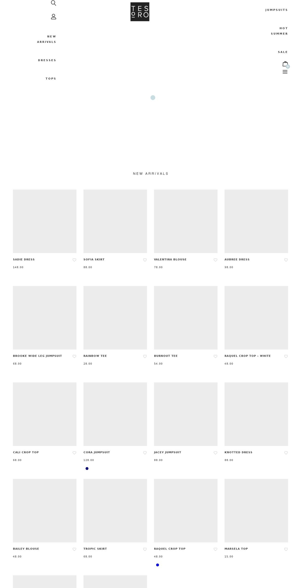tesorocollective.com — Shopify storefront screenshot