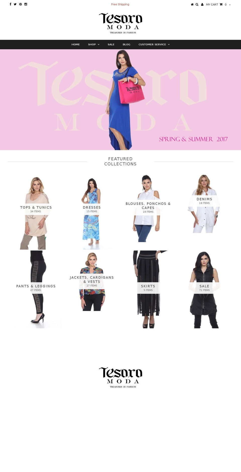 tesoromoda.com shopify website screenshot