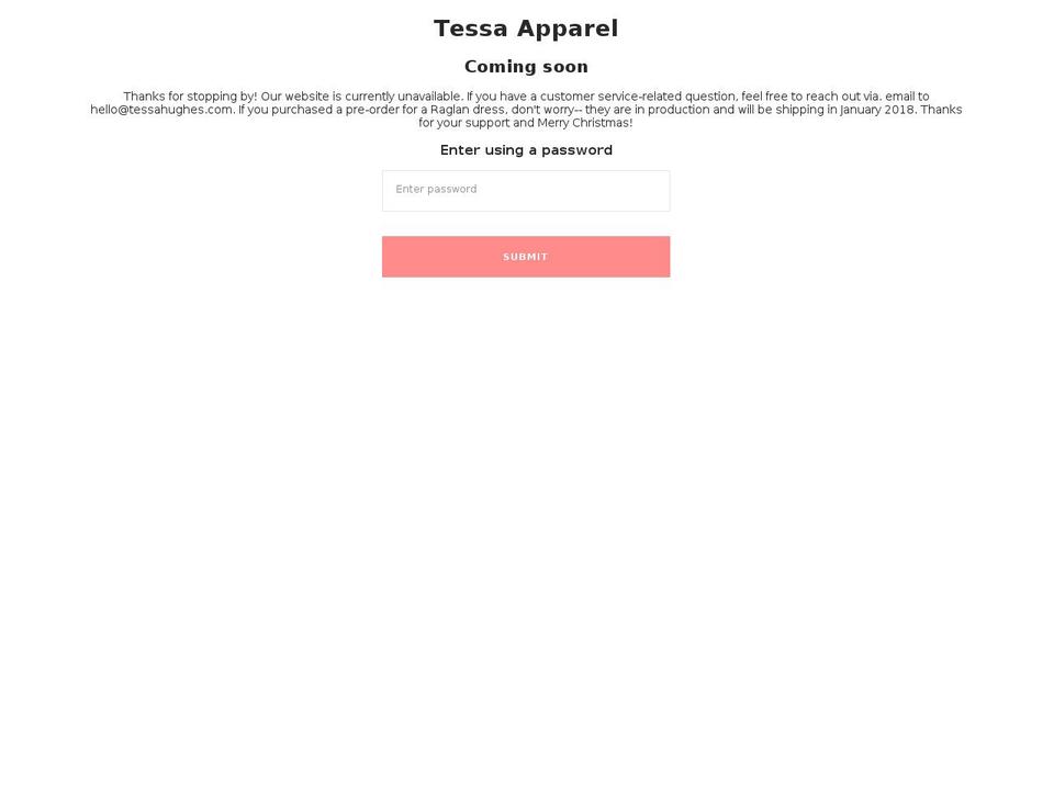 tessa.store shopify website screenshot