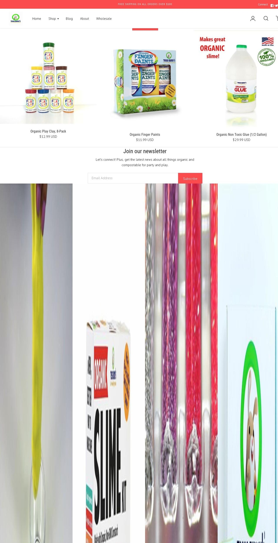 tessabunnys.com — Shopify storefront screenshot