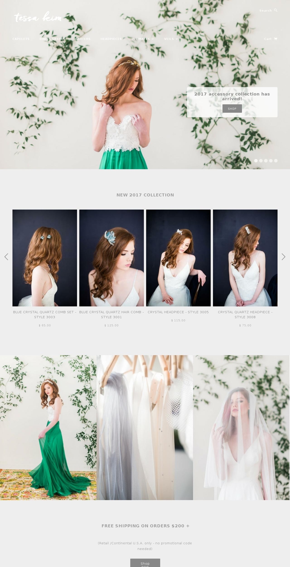 tessakim.com shopify website screenshot