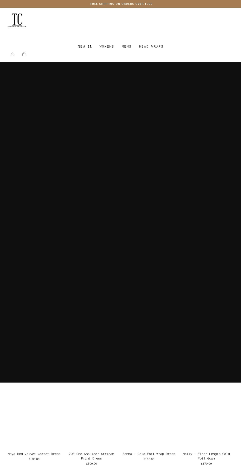 tesscouture.com shopify website screenshot