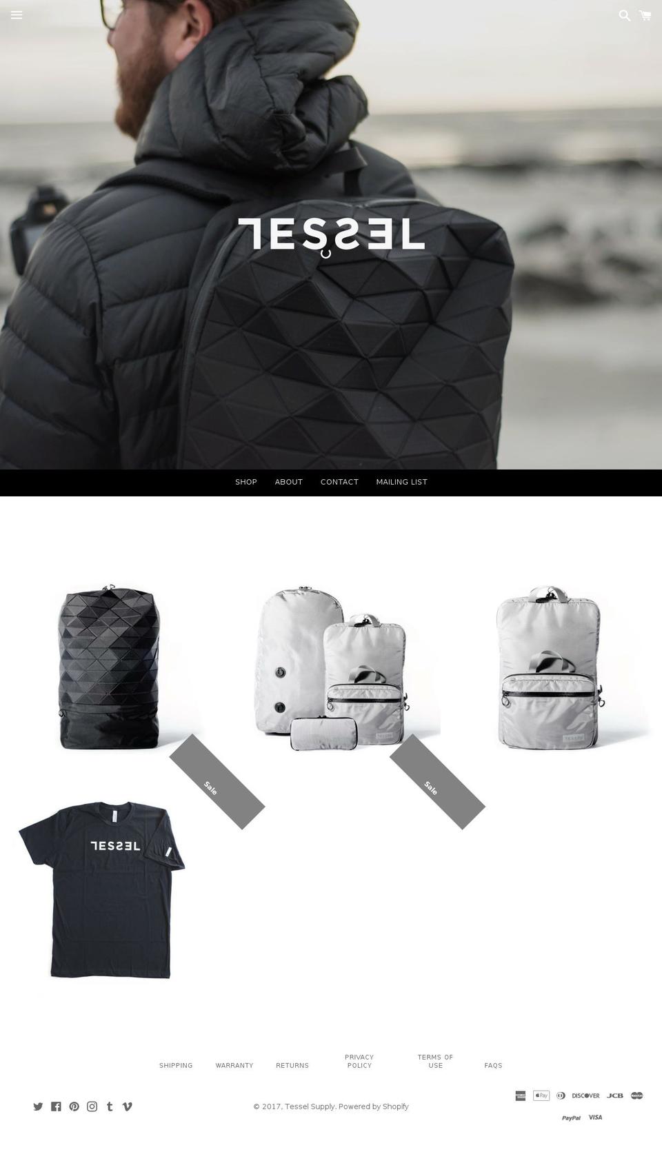 tesselsupply.com shopify website screenshot