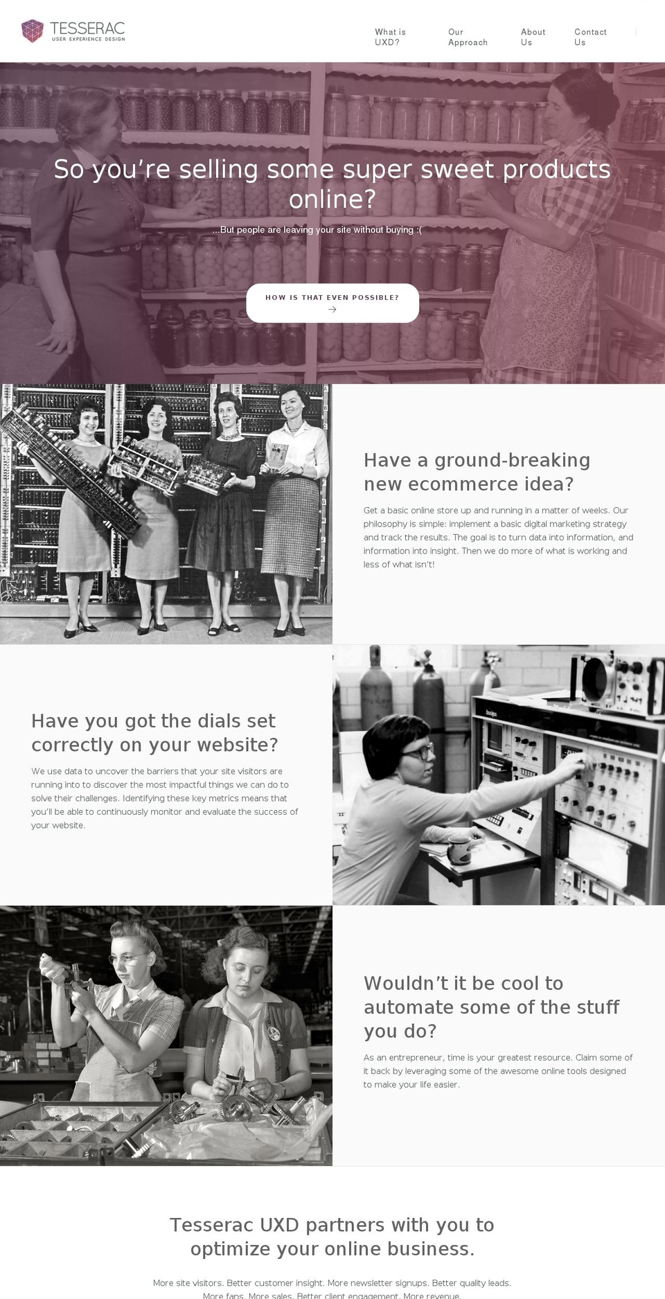 tesserac-uxd.com shopify website screenshot