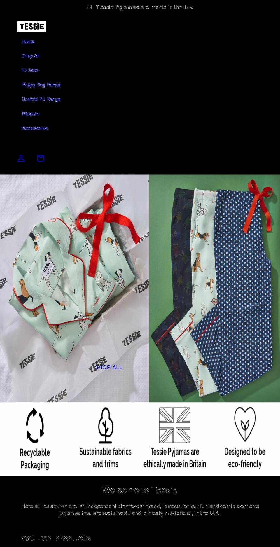 tessieclothing.com shopify website screenshot