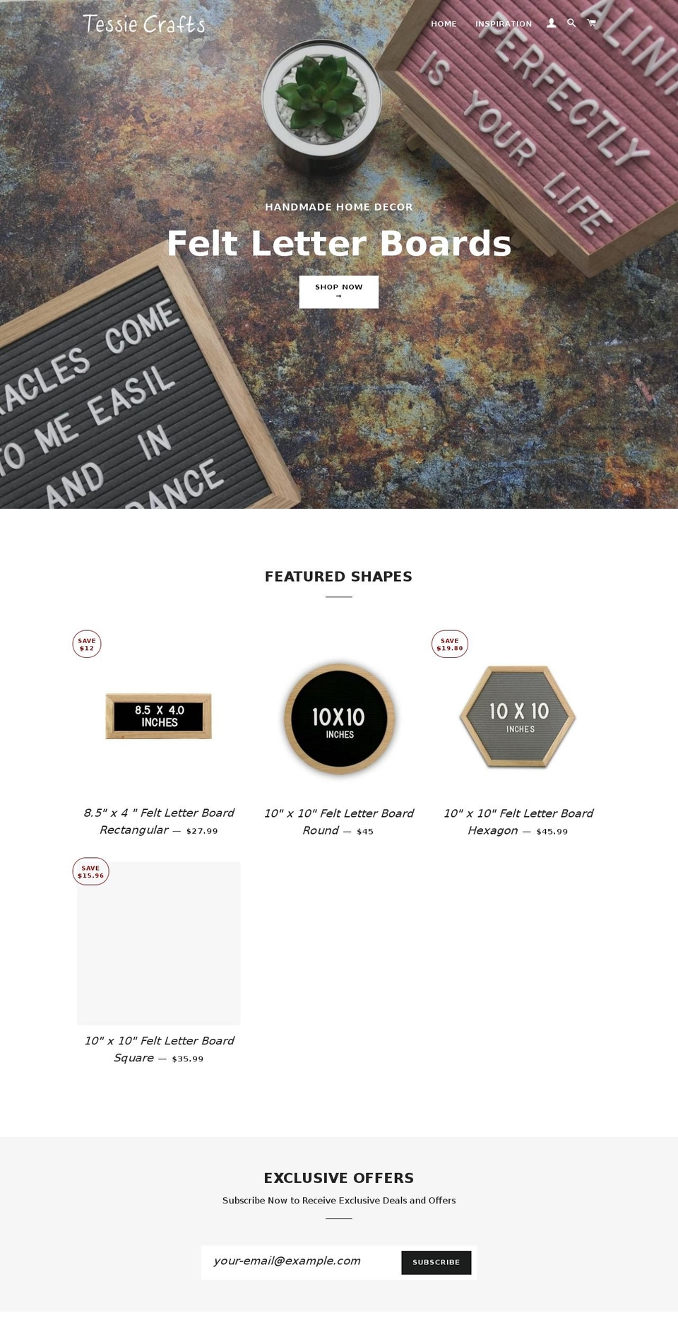 tessiecrafts.com — Shopify storefront screenshot