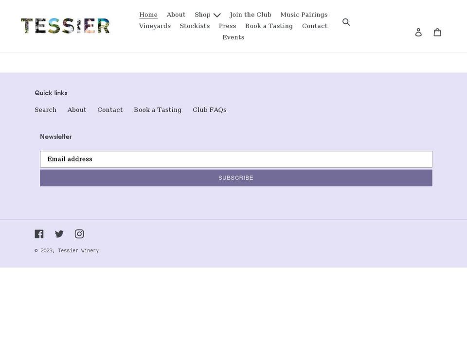 tessierwinery.com shopify website screenshot