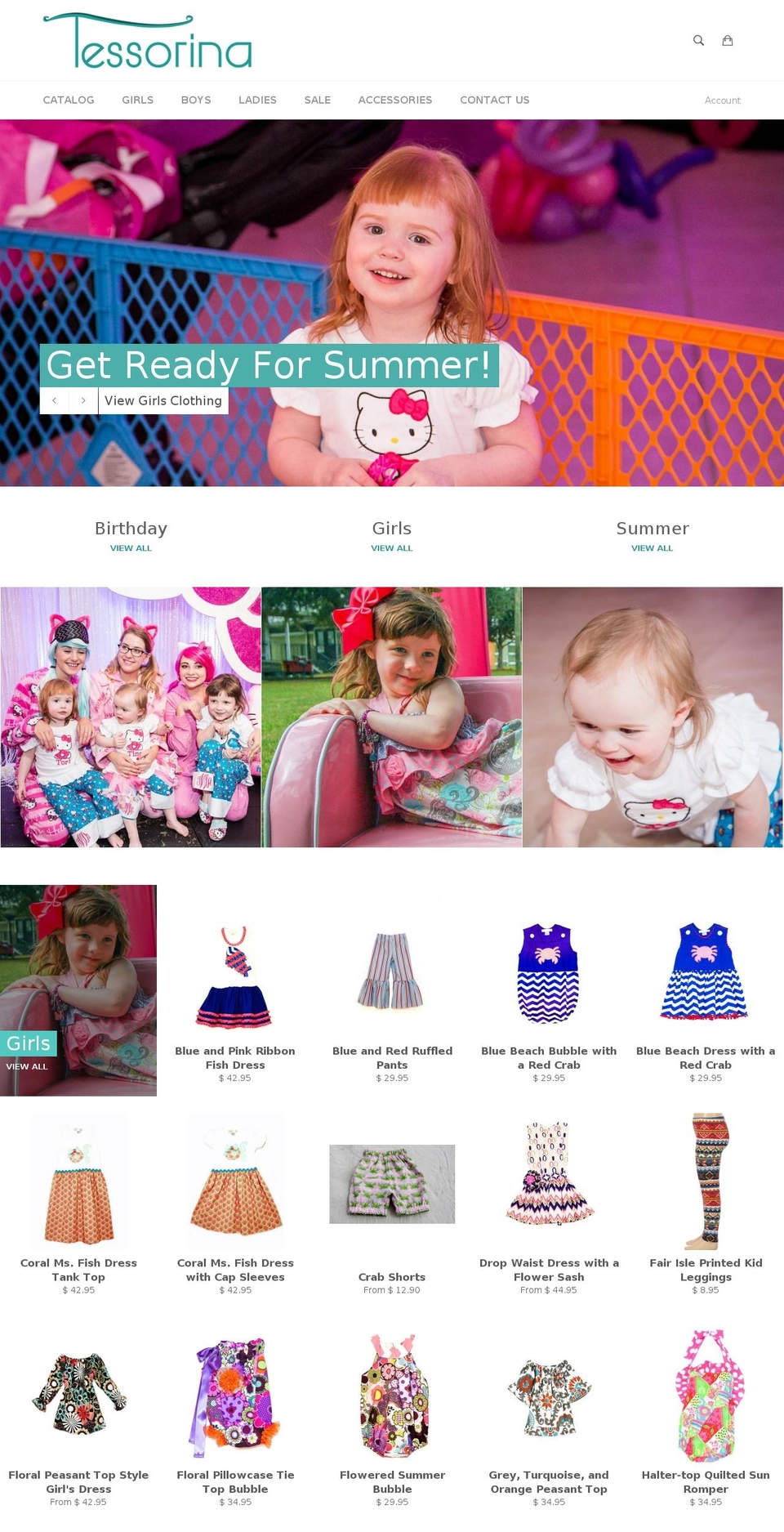 tessorina.com shopify website screenshot