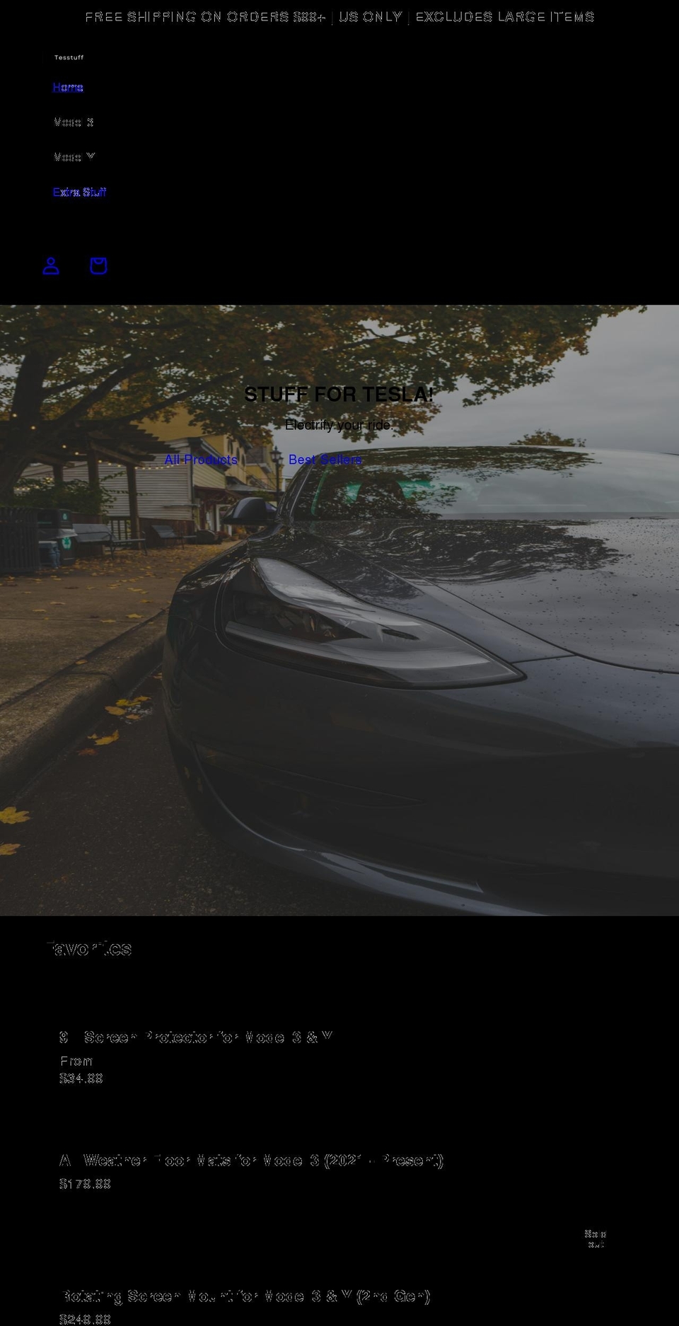 tesstuff.com shopify website screenshot