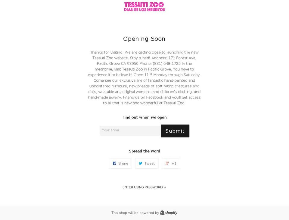 tessutizoo.com — Shopify storefront screenshot
